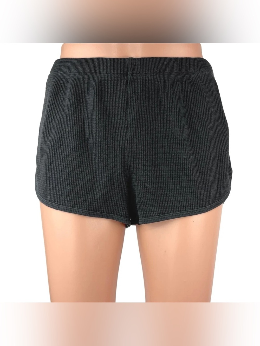 TNA Black Waffle Knit Athletic Shorts
